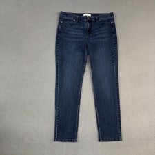 J. Jill Jeans Womens 10 Blue Authentic Fit Slim Leg Distressed Denim Stretch