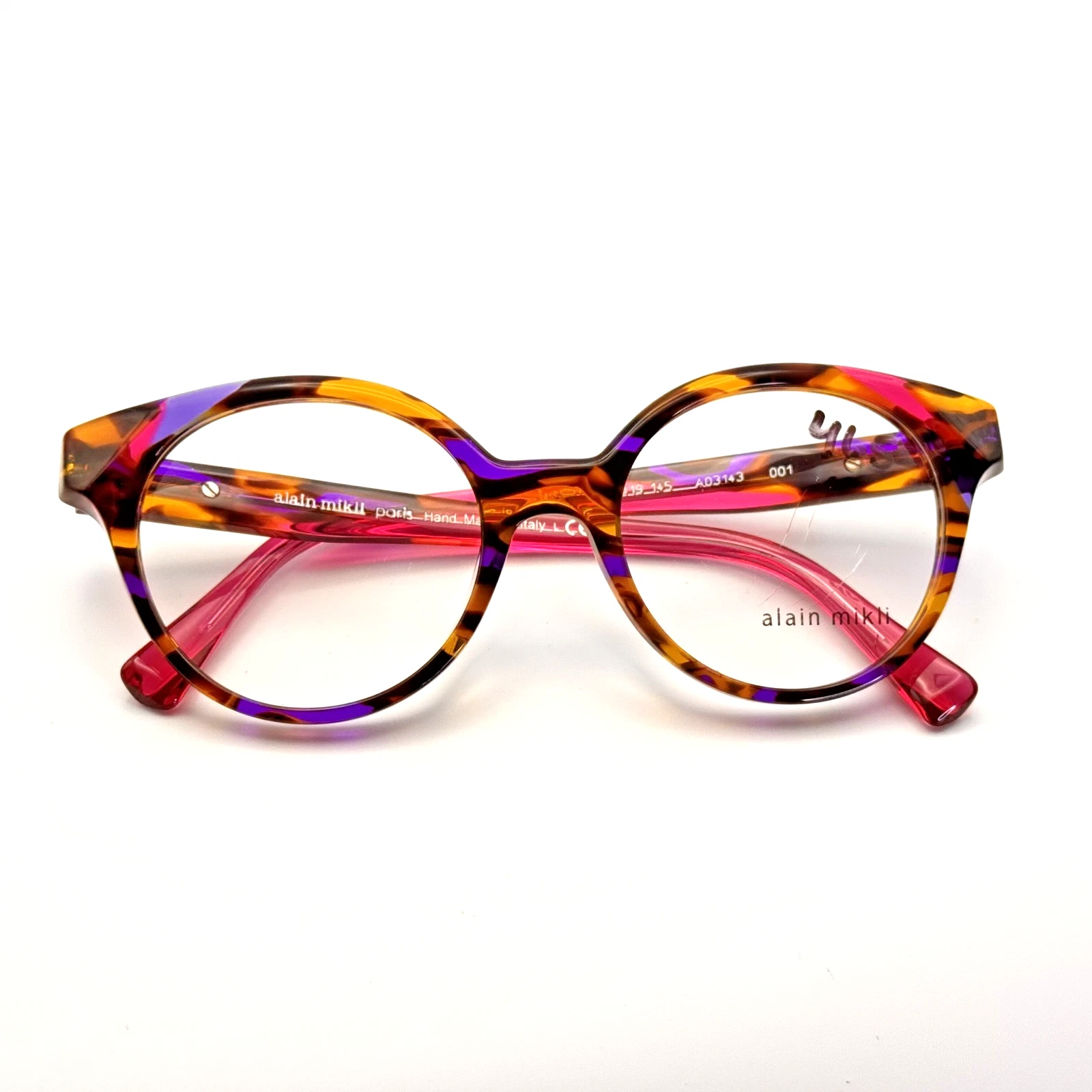 Alain Mikli SAVOIE Eyeglasses Womens Full Rim Round A03143 001 Italy 50 19 145