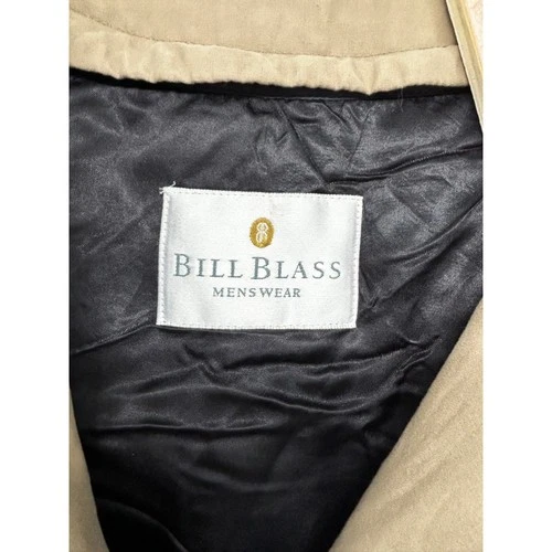 Bill Blass Menswear Khaki Tan Double Breasted Trench Coat with Belt Mens image 9