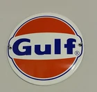 VINTAGE GULF GASOLINE MOTOR OIL SERVICE STATION PUMP PLATE PORCELAIN SIGN 6”