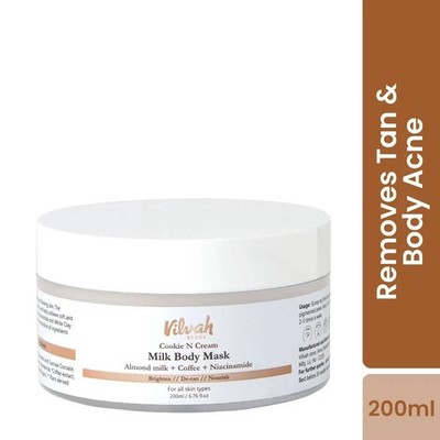 vilvah STORE Cookie N Cream Body Mask | Almond Milke Extract | Niacinamide - ...