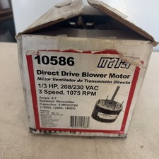 Motor soplador Mars Direct Drive 10586 1/3 HP 208/230 VAC 3 velocidades 1075 rpm (NUEVO)