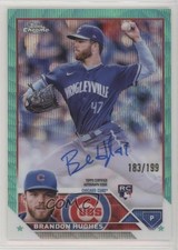 2023 Topps Chrome Rookie Aqua Wave Refractor 183/199 Brandon Hughes Auto 3c6