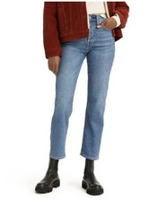 Levi  s Wedgie Straight Jeans Womens 25 High Rise Medium Wash Button Fly Denim