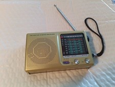 9 Band Receiver AM/FM/SW World Receiver Tested W/Strap - No Battery Cover