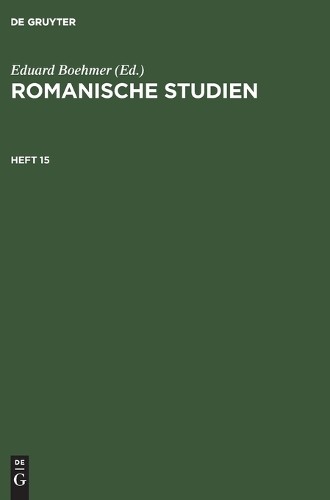 Romanische Studien. Heft 15 (Hardback)