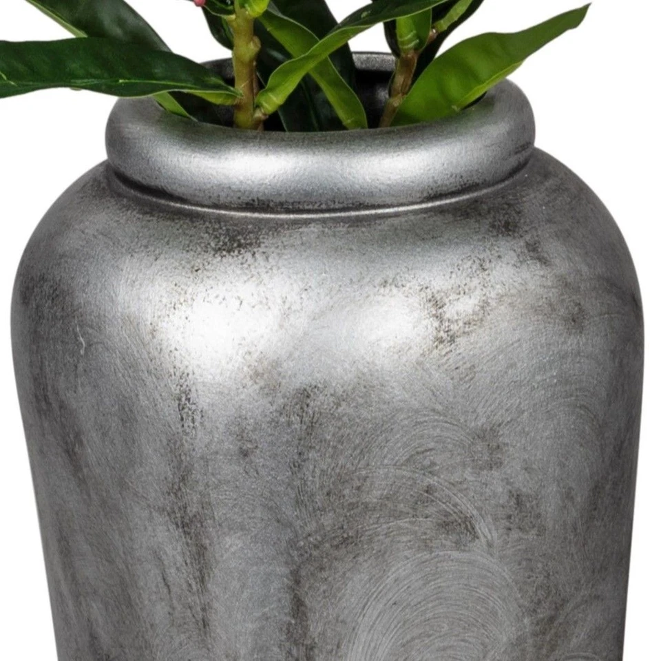 Deko Vase ANTIK SILBER H. 26cm matt silber Keramik Formano WA - Bild 2 von 3