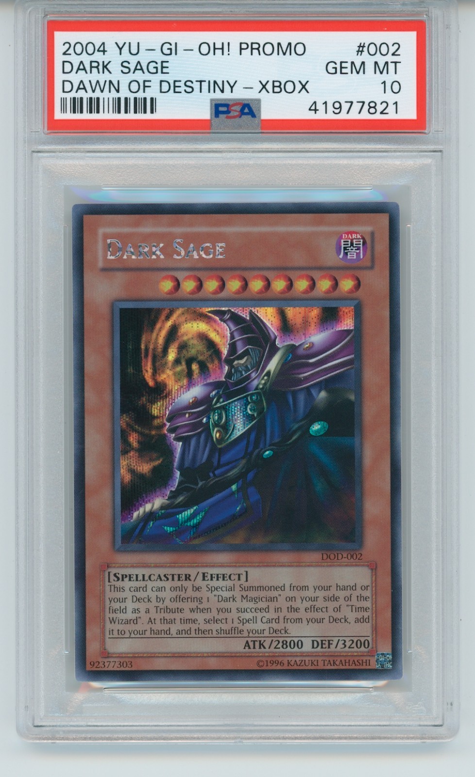 Yu-Gi-Oh! Dawn of Destiny DOD-002 Dark Sage XBOX Secret Promo PSA 10 view 1