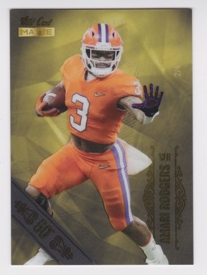 2021 Wild Card Matte RC 2/4 Amari Rodgers Red Stripe 50 Clemson Tigers MBC-52