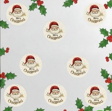 40 Pieces Round 1  Santa Face Merry Christmas Party DIY Stickers Envelope Seals