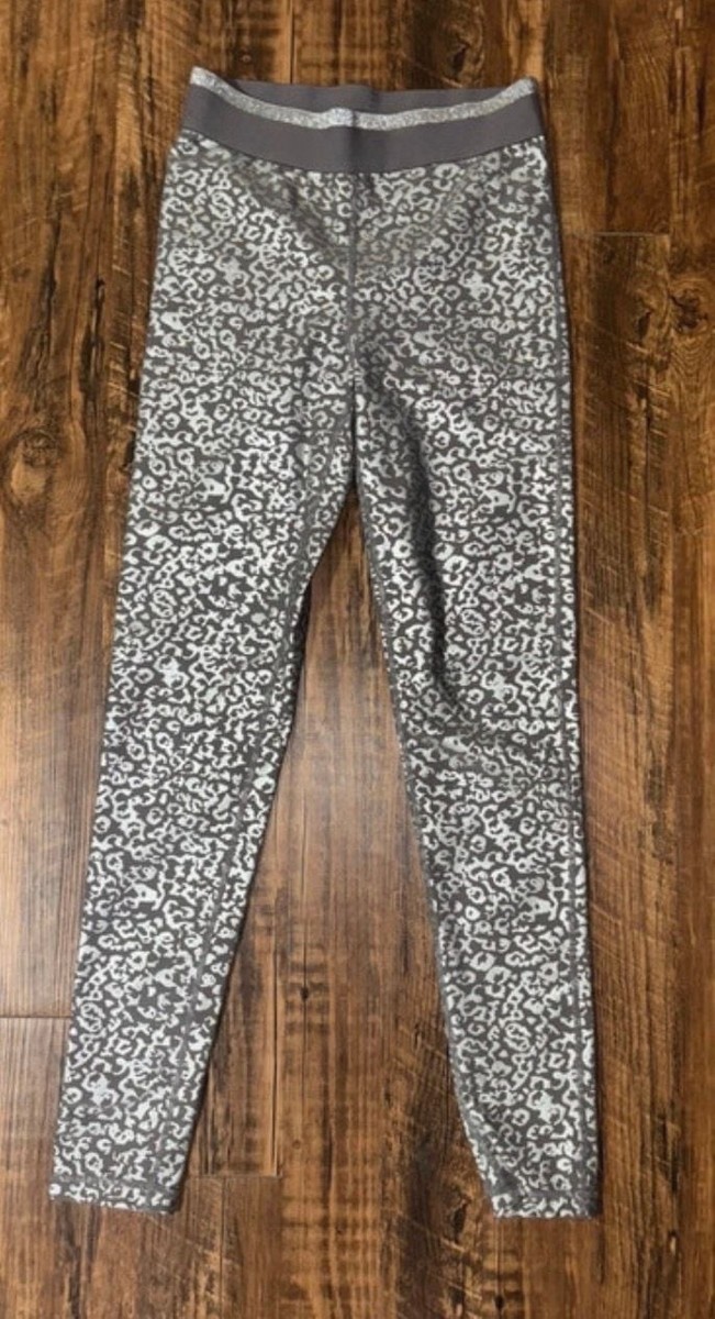 Mono B Silver Foil Leopard Print Leggings APH2883 Size Small