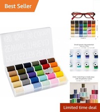 Vibrant 30-Color Handy Sewing Thread Set, 45m Spools with Quick-Thread Needle