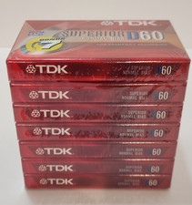 NOS TDK D60 High Output IECI/Type I Blank Cassette Tapes Set of 7 New Sealed 