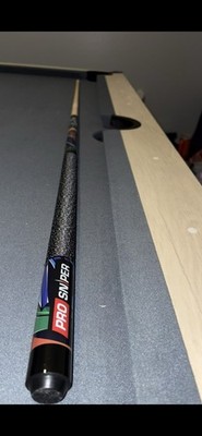    PRO SNIPER Two-Piece Billiard Cue Black Wrap Multicolor Graphic (Brand New)