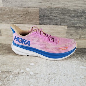 Hoka One One Clifton 9 Womens Shoe Sz 9.5 B Cyclamen Sweet Lilac Lace Up Sneaker
