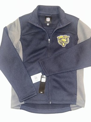 Chicago Bears NFL Men Full Zip Warmup Jacket Small Waffle Heavy Ribbed Blue