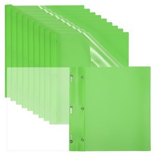 10 Pcs Plastic Report Covers with 3 Metal Prong Fasteners, Grass Green