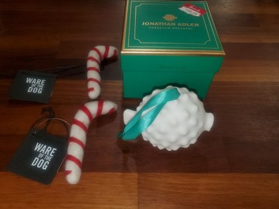 Neu Harrods Jonathan Adler Kugelfisch & 2 Zuckerstangen Christbaumschmuck