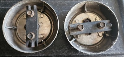 2) WIRE WHEEL CENTER CAPS 79-92 CADILLAC FLEETWOOD BROUGHAM