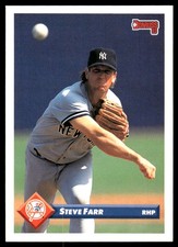 Steve Farr 1993 Donruss #21 New York Yankees MLB READ FREE SHIPPING AutographDen