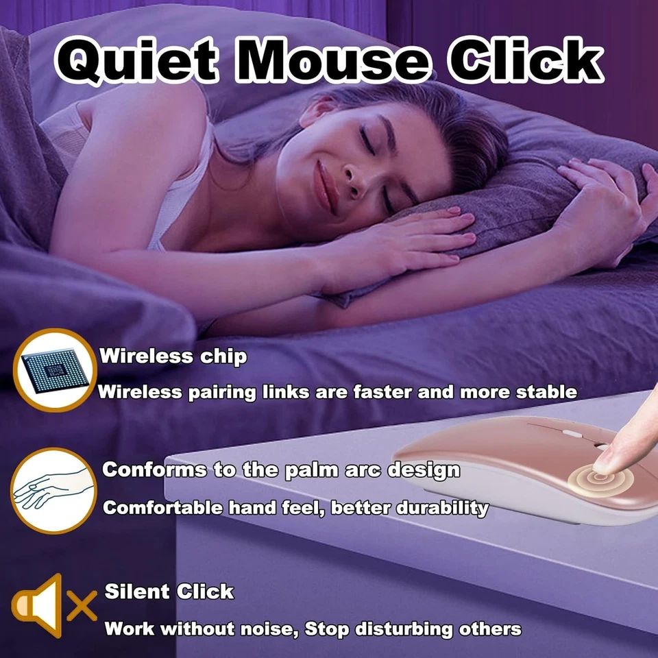 Wireless Bluetooth Keyboard & Mouse Combo – Slim Rechargeable, Round Keys, Pink - Image 4 of 4