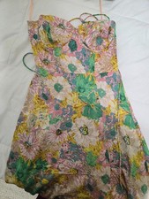 New! Astr Gala Floral Bustier Cross Strap Midi Dress Floral Small