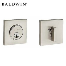 Baldwin Estate 8220 Contemporary Square Deadbolt Single Cycle Satin Nickel Gr1