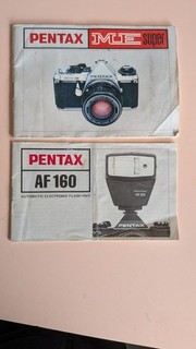 PENTAX ME Super Camera Manual & AF160 Flash Unit Manual for Film SLR