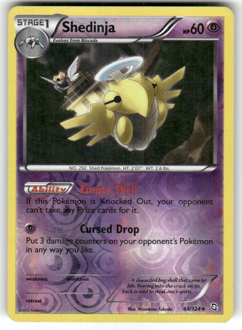 SHEDINJA - 48/124 - MP - Dragons Exalted - REVERSE HOLO Rare - Pokemon