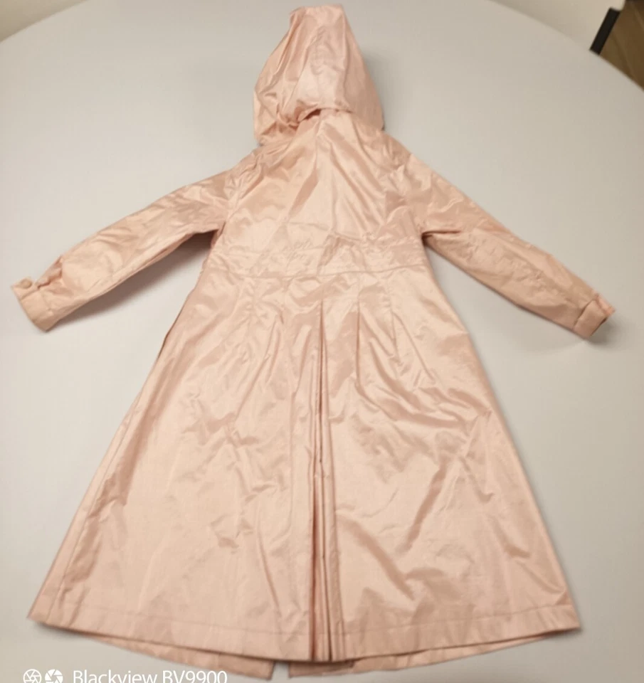 Impermeable Vintage Rothschild Rosa Extraíble Capucha Forrado Niñas Talla 6X Foto 3 de 4