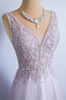 PROM 2026 MISTY LILAC EVENING PAGEANT FORMAL BALL GALA DRESS WEDDING GOWN M 6/8