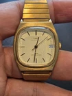 Timex E Line Original Vtg 1983 Viscount TV Automatic 34mm Watch Gold Works C208