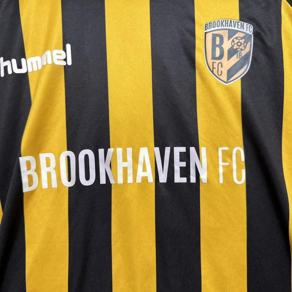 Camiseta de fútbol Hummel Brookhaven FC para hombre L amarilla negra a rayas Foto 2 de 4