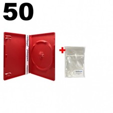 50 STANDARD Solid Red Color Single DVD Cases  100 OPP Bags