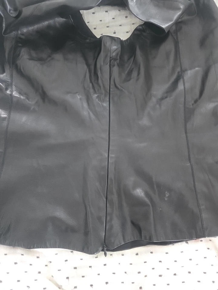 Top LeLa Rose 100% Piel de Cordero Cuello en V Profundo Peplum.Talla 12 Negro Foto 4 de 4