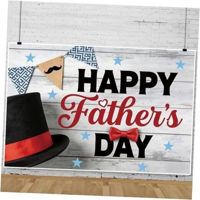 Happy Father's Day Backdrop Rustic Wooden Wall Fathers Day 7x5ft White