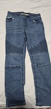 art class Super Skinny Boy's Blue Denim Jeans Ribbed Panels Drawstring Stretch