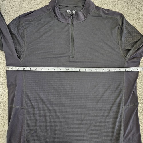 Mens Large Mountain Hardwear Gray 1/4 Zip Long Sleeve Shirt Lightweight Layer - Picture 5 of 8