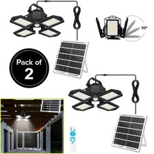 2PCS Solar Pendant Light Outdoor Indoor Solar Powered Motion Sensor Shed Light