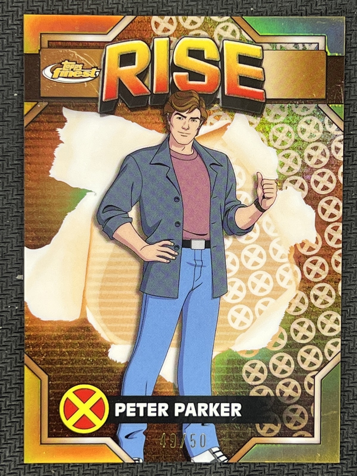 2025 Topps Finest Marvel X-Men '97 Common Gold #19 Peter Parker 49/50