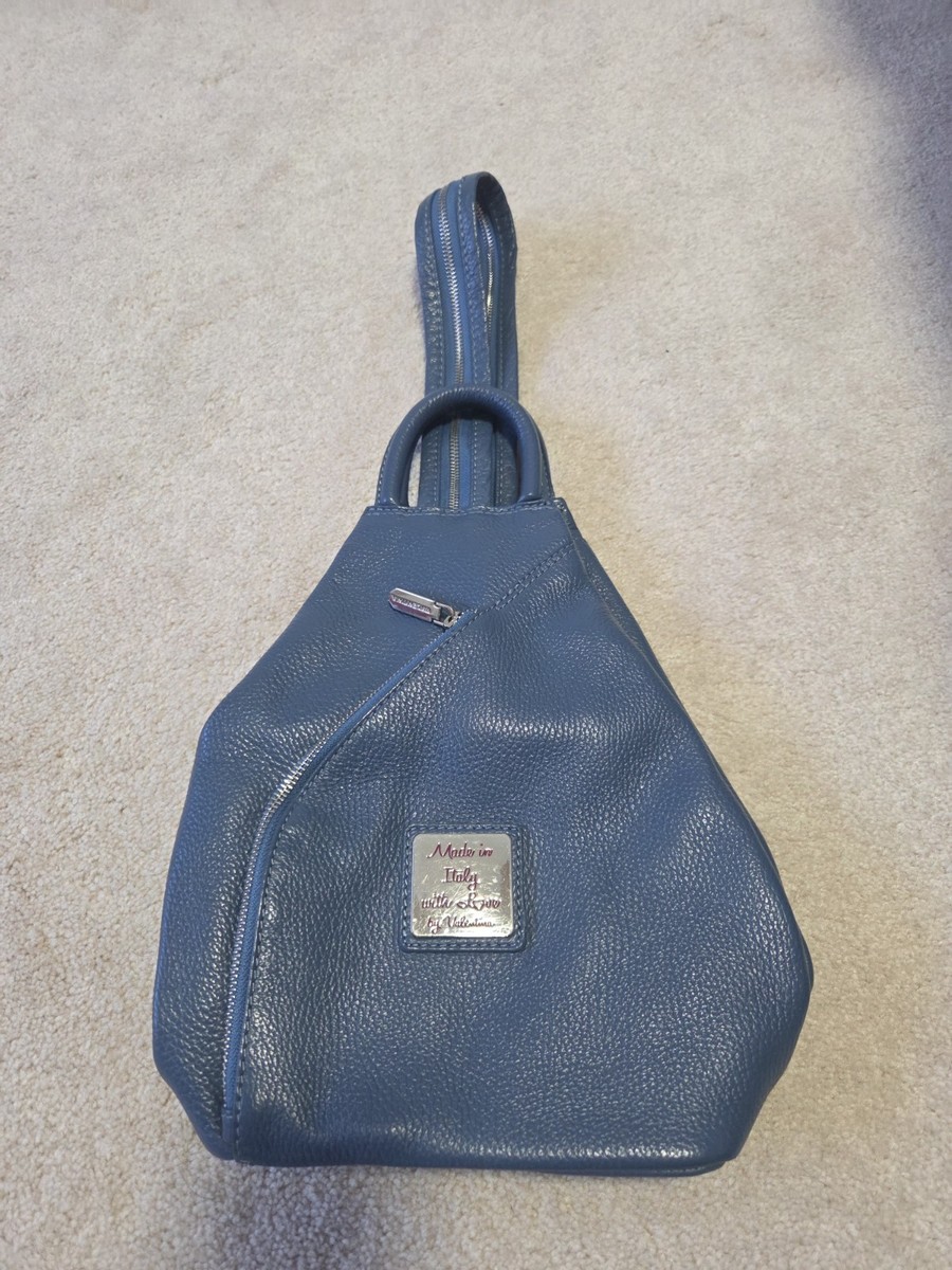 Valentina Convertible Backpack/Sling Bag Blue Pebbled  display picture 3