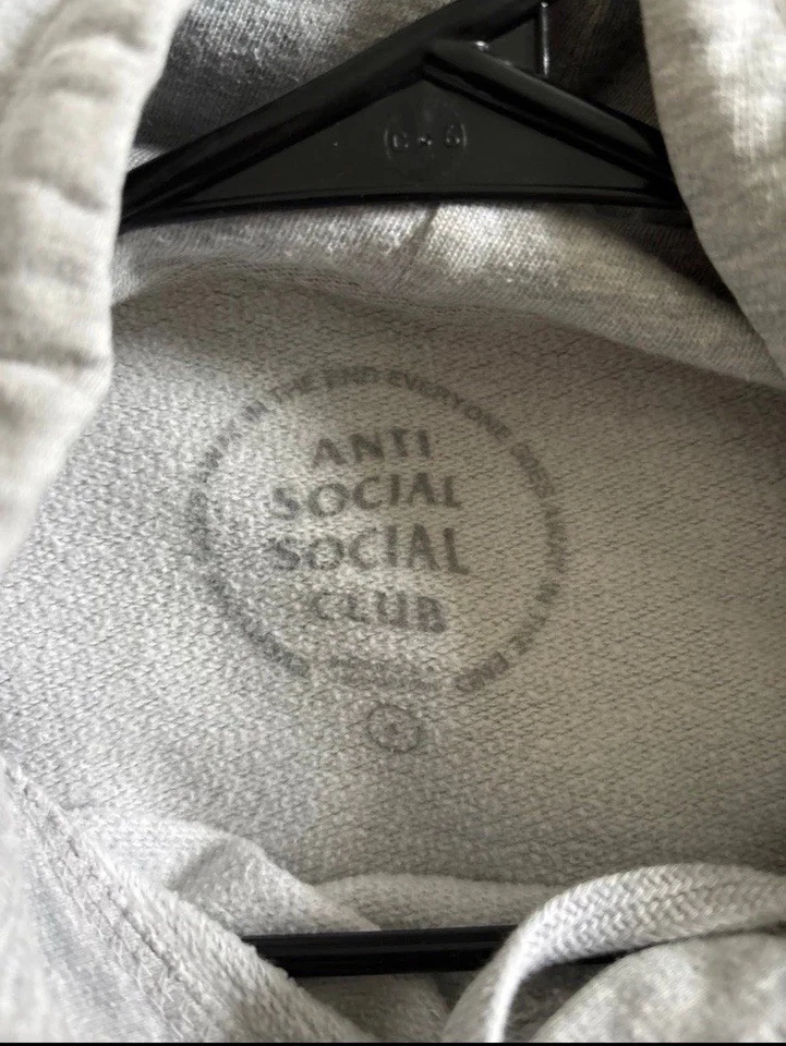 Anti Social Social Club Hoodie Gray Small Men's Authentic - Image 3 of 3