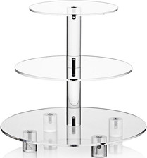 Acrylic Cupcake Stand, Clear Dessert Tower Holder Display with Base for Wedding