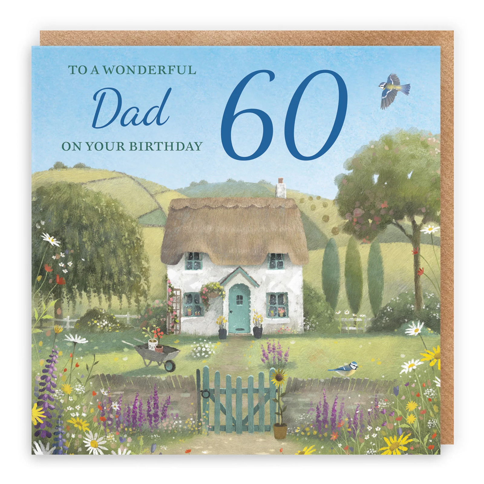 60th Dad Birthday Card Thatched Cottage Milo's Gallery