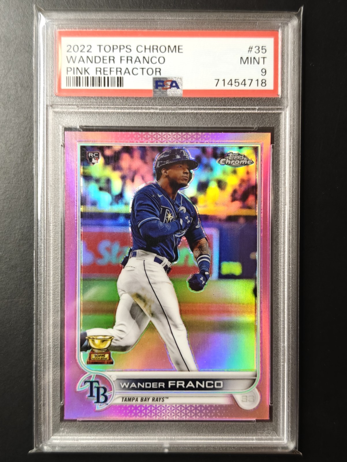Wander Franco 2022 Topps Chrome Pink Refractor RC Pink Refractor PSA 9 MINT #35