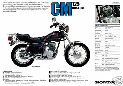 HONDA Brochure CM125 Custom 1985 Motorcycle Catalog Original OEM
