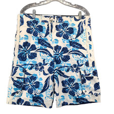 Unbranded Boy's Swim Trunks White Blue Size XL 100 Polyester