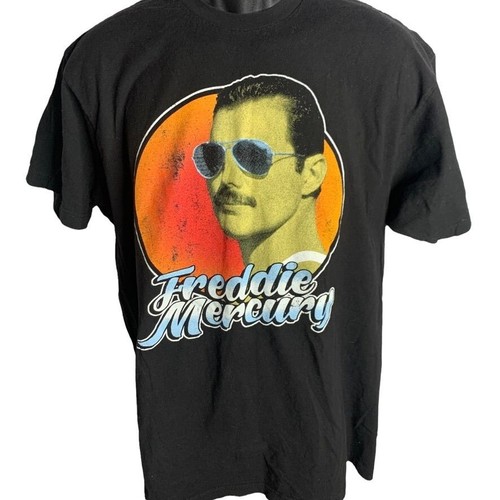 Herren Freddie Mercury Official Merch Rundhals Kurzarm Hemd Gr. XL schwarz