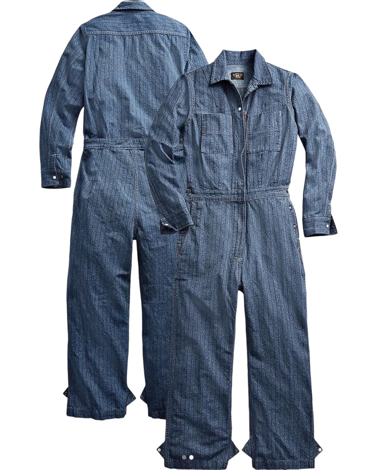 Mono para mujer Ralph Lauren RRL japonés a rayas jaspe sarga nuevo $595 Foto 2 de 4