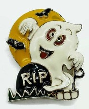 RIP Rest In Peace Ghost Tombstone Cemetery Halloween Pin
